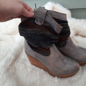 Bed Stu Aztec Wedge Boots Sz 8